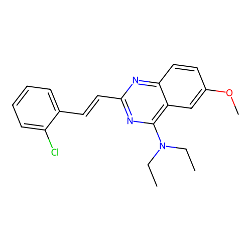4-Quinazolinamine, 2-(2-(2-chlorophenyl)ethenyl)-N,N-diethyl-6-methoxy- structure