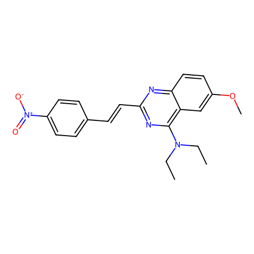 Quinazoline, 4-(diethylamino)-6-methoxy-2-(p-nitrostyryl)- structure