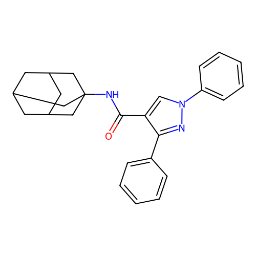 N-(1-adamantyl)-1,3-diphenylpyrazole-4-carboxamide structure