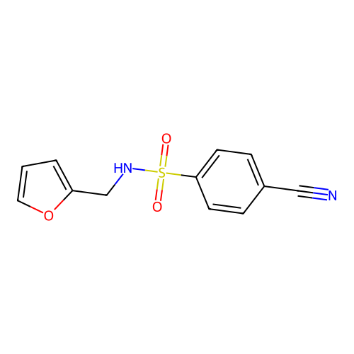 4-cyano-N-(furan-2-ylmethyl)benzene-1-sulfonamide structure