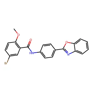 N-[4-(1,3-benzoxazol-2-yl)phenyl]-5-bromo-2-methoxybenzamide structure