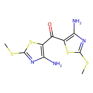 Bis[4-amino-2-(methylsulfanyl)-1,3-thiazol-5-yl]methanone structure