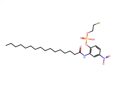 2-Bromoethyl [2-(hexadecanoylamino)-4-nitrophenyl] hydrogen phosphate structure