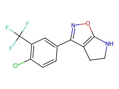 3-[4-chloro-3-(trifluoromethyl)phenyl]-5,6-dihydro-4H-pyrrolo[3,2-d][1,2]oxazole structure