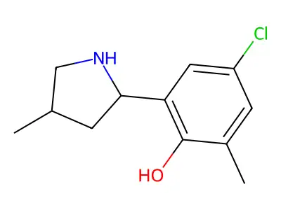 4-Chloro-2-methyl-6-(4-methylpyrrolidin-2-yl)phenol structure