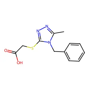 2-[(4-benzyl-5-methyl-4H-1,2,4-triazol-3-yl)sulfanyl]acetic acid structure