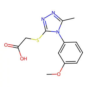 2-{[4-(3-methoxyphenyl)-5-methyl-4H-1,2,4-triazol-3-yl]sulfanyl}acetic acid structure