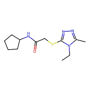 N-cyclopentyl-2-[(4-ethyl-5-methyl-1,2,4-triazol-3-yl)sulfanyl]acetamide structure