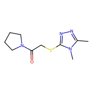 2-((4,5-Dimethyl-4H-1,2,4-triazol-3-yl)thio)-1-(pyrrolidin-1-yl)ethanone structure