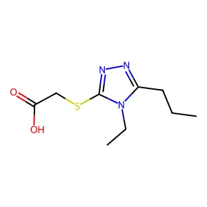 2-[(4-Ethyl-5-propyl-1,2,4-triazol-3-yl)sulfanyl]acetic acid structure