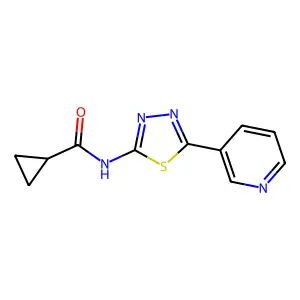 N-(5-(Pyridin-3-yl)-1,3,4-thiadiazol-2-yl)cyclopropanecarboxamide structure