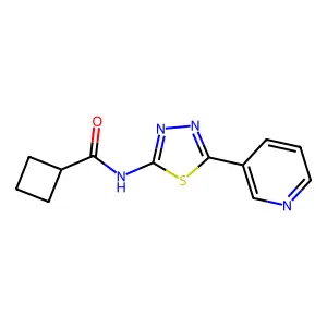 N-(5-(Pyridin-3-yl)-1,3,4-thiadiazol-2-yl)cyclobutanecarboxamide structure