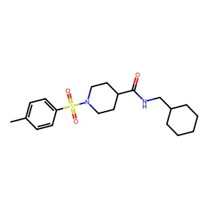 N-(cyclohexylmethyl)-1-(4-methylphenyl)sulfonylpiperidine-4-carboxamide structure