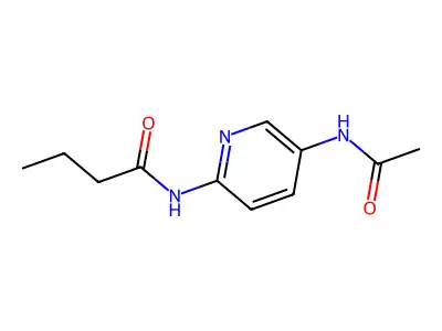 N-(5-acetamidopyridin-2-yl)butanamide structure
