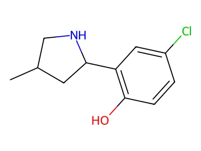 4-Chloro-2-(4-methylpyrrolidin-2-yl)phenol structure