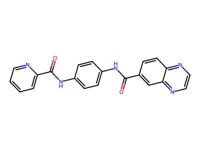 N-{4-[(2-Pyridinylcarbonyl)amino]phenyl}-6-quinoxalinecarboxamide structure