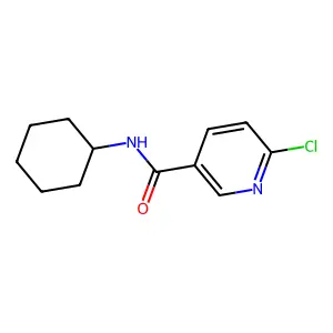 6-chloro-N-cyclohexylpyridine-3-carboxamide structure