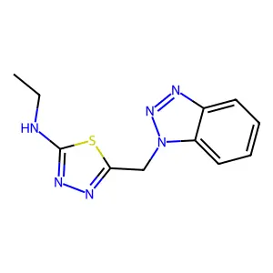 (5-Benzotriazol-1-ylmethyl-[1,3,4]thiadiazol-2-yl)-ethyl-amine structure