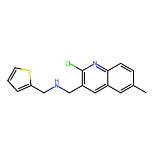 (2-Chloro-6-methyl-quinolin-3-ylmethyl)-thiophen-2-ylmethyl-amine structure