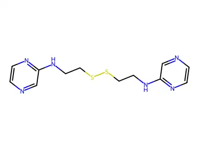 Pyrazine, 3,3'-dithiobis(ethyleneimino)di- structure