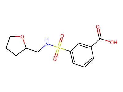 3-{[(Oxolan-2-yl)methyl]sulfamoyl}benzoic acid structure