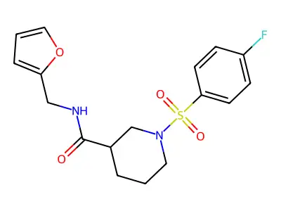 1-(4-fluorobenzenesulfonyl)-N-(furan-2-ylmethyl)piperidine-3-carboxamide structure