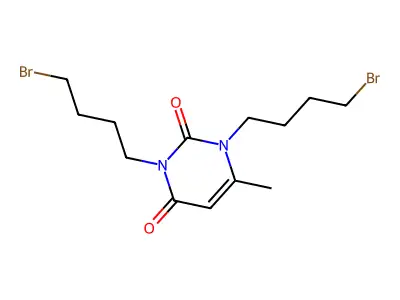 1,3-bis(4-bromobutyl)-6-methyluracil structure