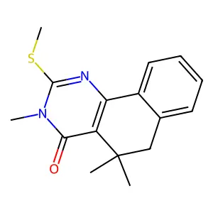 3,5,5-trimethyl-2-methylsulfanyl-6H-benzo[h]quinazolin-4-one structure