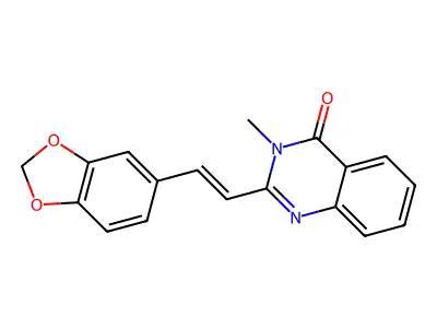 2-[(E)-2-(1,3-benzodioxol-5-yl)ethenyl]-3-methylquinazolin-4-one structure