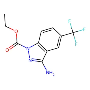 ethyl 3-amino-5-(trifluoromethyl)-1H-indazole-1-carboxylate structure