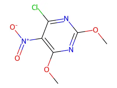 4-Chloro-2,6-dimethoxy-5-nitropyrimidine structure