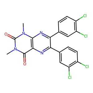 2,4(1H,3H)-Pteridinedione, 6,7-bis(3,4-dichlorophenyl)-1,3-dimethyl- structure