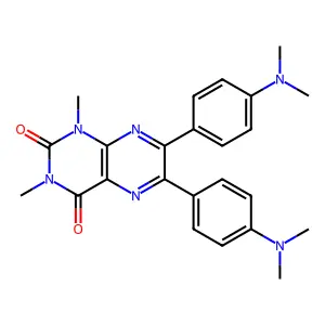 2,4(1H,3H)-Pteridinedione, 6,7-bis(4-(dimethylamino)phenyl)-1,3-dimethyl- structure
