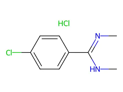 4-Chloro-N,N'-dimethylbenzene-1-carboximidamide--hydrogen chloride (1/1) structure