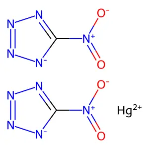 1H-Tetrazole, 5-nitro-, mercury(2+) salt structure