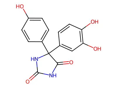 2,4-Imidazolidinedione, 5-(3,4-dihydroxyphenyl)-5-(4-hydroxyphenyl)- structure