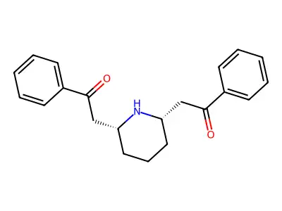 2-(6-Phenacylpiperidin-2-yl)-1-phenylethanone structure