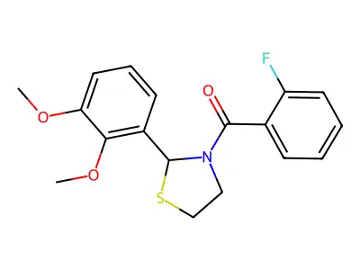 [2-(2,3-Dimethoxyphenyl)-1,3-thiazolidin-3-yl](2-fluorophenyl)methanone structure