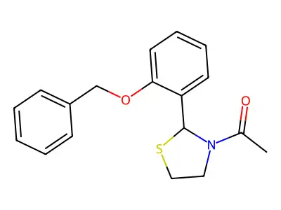 1-{2-[2-(Benzyloxy)phenyl]-1,3-thiazolidin-3-yl}ethan-1-one structure