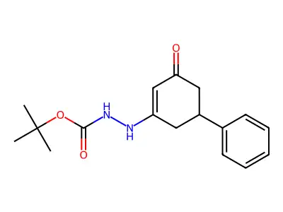 tert-butyl N-[(3-oxo-5-phenylcyclohexen-1-yl)amino]carbamate structure