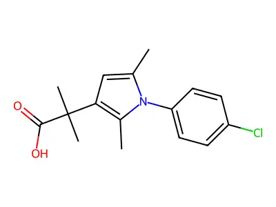 1H-Pyrrole-3-acetic acid, 1-(4-chlorophenyl)-alpha,alpha,2,5-tetramethyl- structure