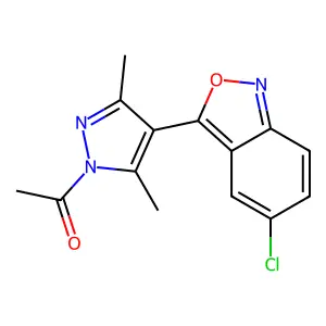 1H-Pyrazole, 1-acetyl-4-(5-chloro-2,1-benzisoxazol-3-yl)-3,5-dimethyl- structure