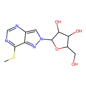 2H-Pyrazolo[4, 7-(methylthio)-2-.beta.-D-ribofuranosyl- structure