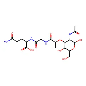 N-acetyl-demethylmuramyl-alanyl-isoglutamine structure