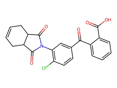 2-[4-Chloro-3-(1,3-dioxo-3a,4,7,7a-tetrahydroisoindol-2-yl)benzoyl]benzoic acid structure