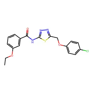 N-{5-[(4-chlorophenoxy)methyl]-1,3,4-thiadiazol-2-yl}-3-ethoxybenzamide structure