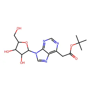 Tert-butyl 2-[9-[3,4-dihydroxy-5-(hydroxymethyl)oxolan-2-yl]purin-6-yl]acetate structure