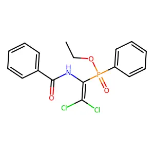 Ethyl (1-benzamido-2,2-dichlorovinyl)(phenyl)phosphinate structure