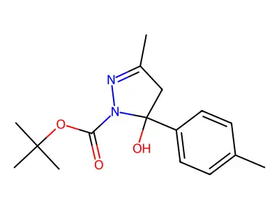 tert-butyl 5-hydroxy-3-methyl-5-(4-methylphenyl)-4H-pyrazole-1-carboxylate structure
