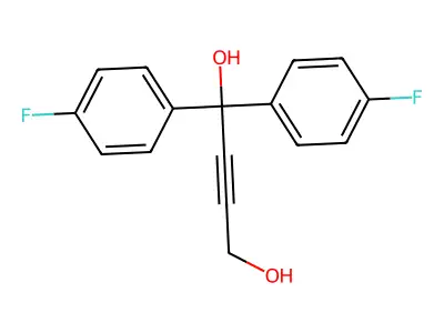 1,1-Bis(4-fluorophenyl)but-2-yne-1,4-diol structure